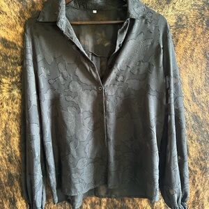 Elegant Black Floral Women's Top